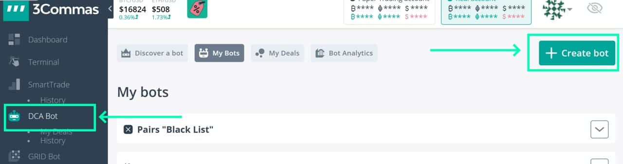 Bot DCA: creazione di un bot DCA Futures utilizzando i segnali di acquisto / vendita di TradingView